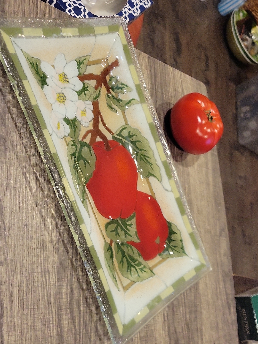 Peggy Karr Fused Glass Serving Tray/ LIKE NEW! Vintage/ Rare.